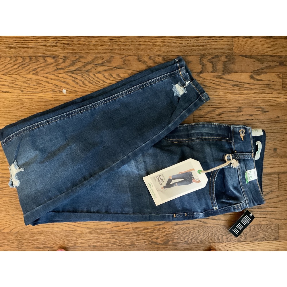 RE generation Celebrity Pink High Rise Ankle Skinny Jeans Distressed Blue 11/30